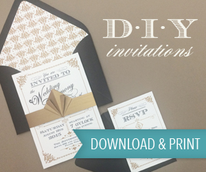 Art Deco DIY Wedding Invitation Templates