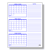 3 Monrh Calendar 2018