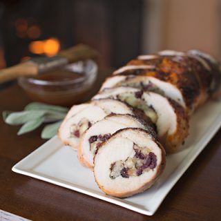 Turkey Roulade with Cranberry Hazelnut Stuffing | thecozyapron.com