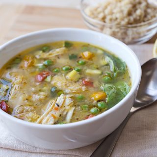 Simple Lemony Chicken Soup with Spring Veggies | thecozyapron.com