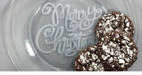 How to Make Glass Etched Christmas Cookie Plates, a tutorial featured by top US craft blog, The Crafty Blog Stalker.