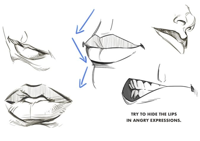 how to draw mouth