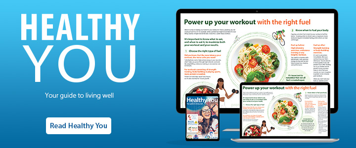 Girl playing in leaves. Fall Healthy you click on the banner to view the fall issue of healthy you.