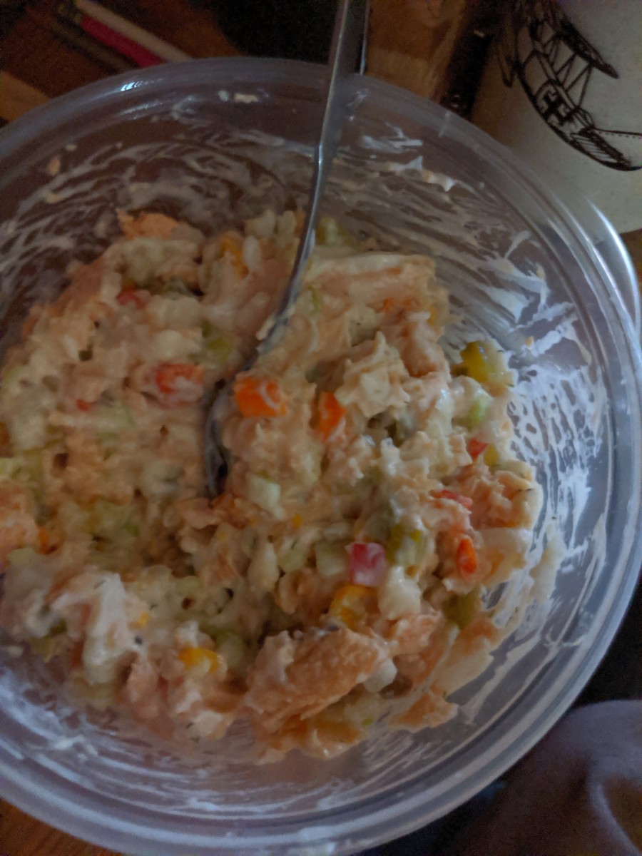 Salmon Salad Spread With Crackers