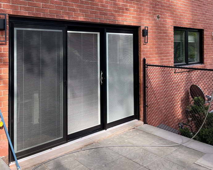 3 panel black sliding door 5984