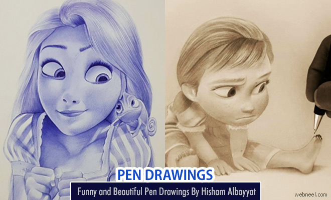 Funny and Beautiful Pen Drawings By Hisham Albayyat