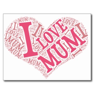 I Love Mum postcard