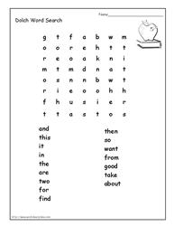 Dolch Wordsearch