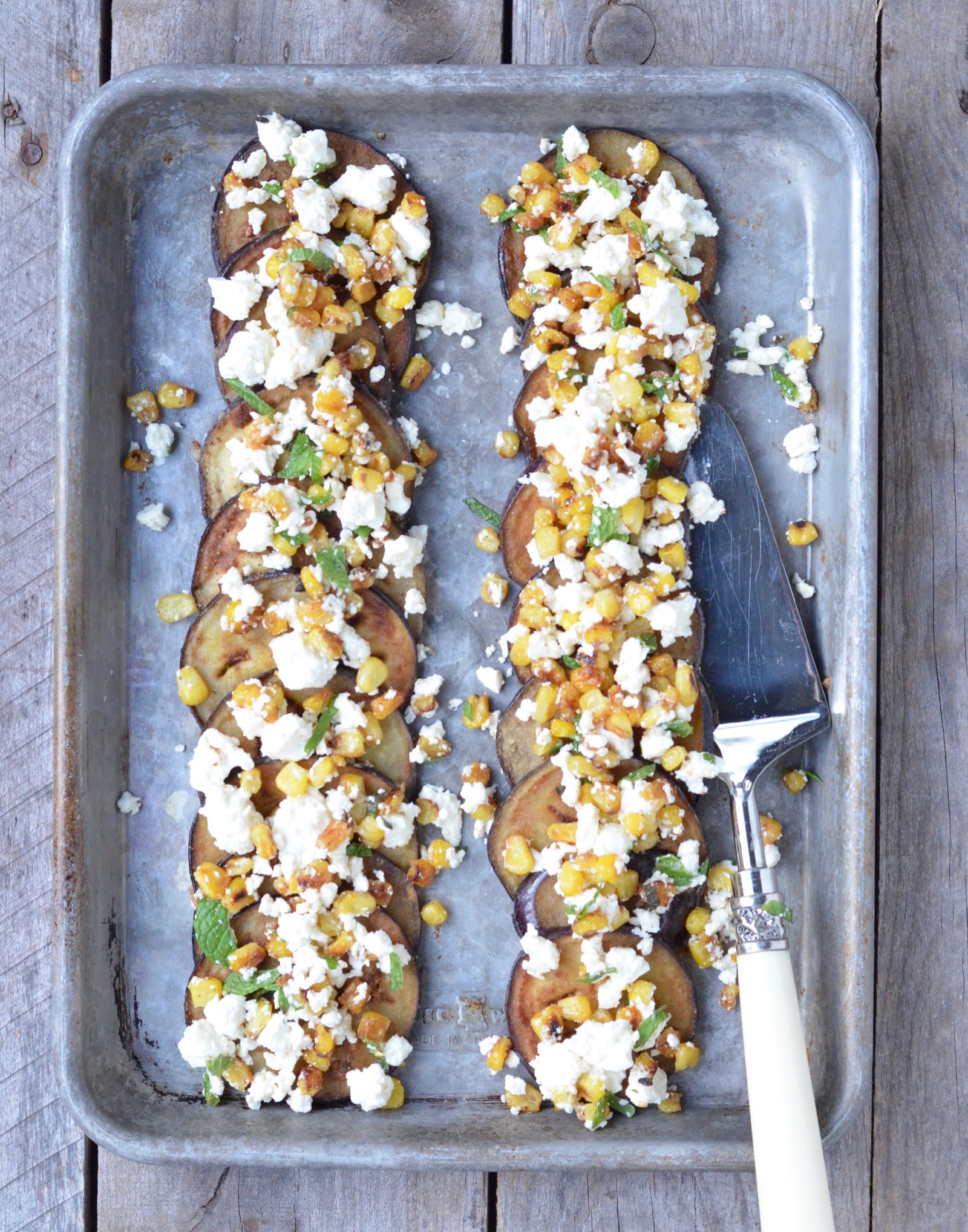 Eggplant with Corn and Feta on 100 Days of Real Food