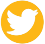 Yellow Twitter icon with the bird colored brown
