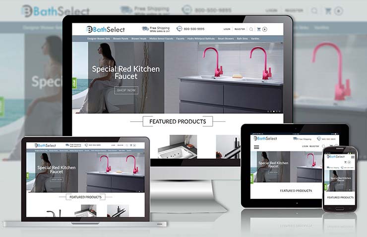 BatheSelect Bathroom Fixtures Website Development Screenshot