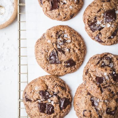 This recipe for Paleo Chocolate Chip Cookies is my go-to cookie recipe! My taste testers had no idea these cookies were gluten-free, grain-free, paleo, and refined sugar-free! This is one of my most popular recipes. These cookies can easily be made vegan.