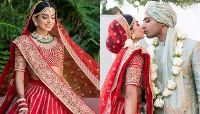 This Bride Re-Married Her Husband In A Traditional Red Sabyasachi Mukherjee Lehenga For Her Big Day