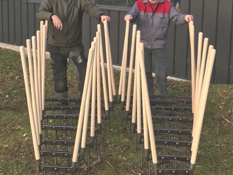 Broadfork &lsquo;Grelinette&rsquo; for sale 3, 4, 5, 6, 7, 8, 9 tine forged steel tool for use in garden/market garden