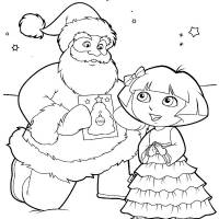 Coloriage et dessins gratuit Dora de No&euml;l &agrave; imprimer