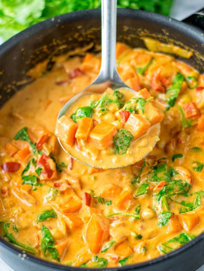 A big spoon of the Sweet Potato Curry.