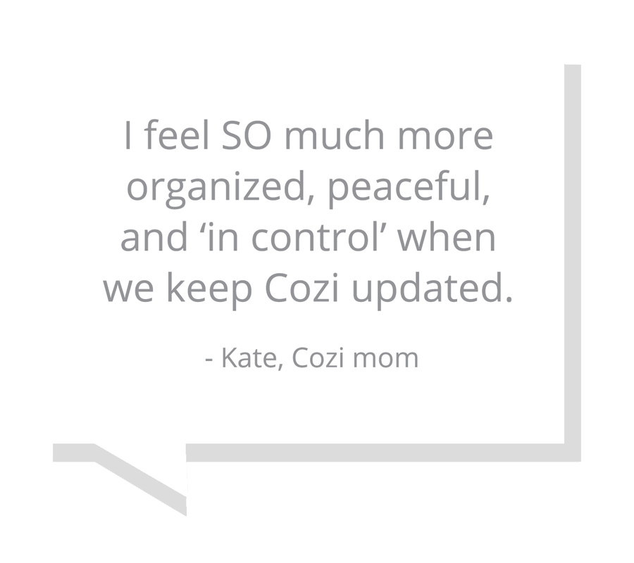Kate, Cozi mom