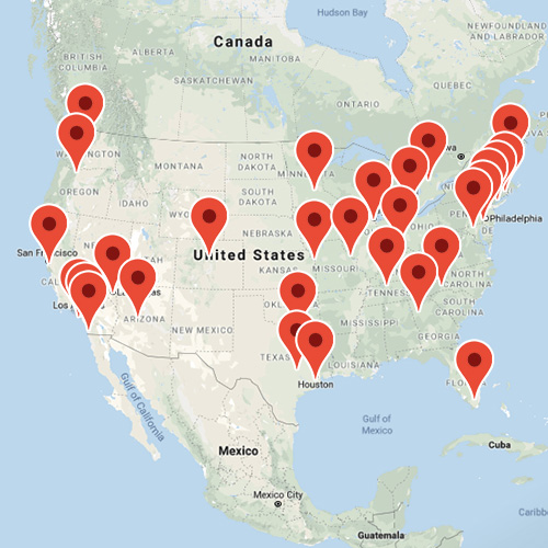 Map of Creative Circle Offices