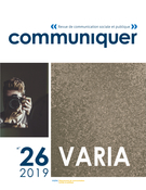 Cover for issue 'Varia 2019' of the journal 'Communiquer'