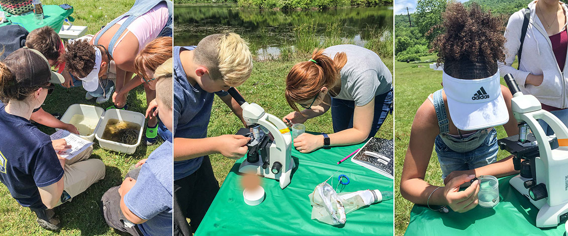 Elementary School students participate in Science Sunday at the Delaware Water Gap National Recreation Area.