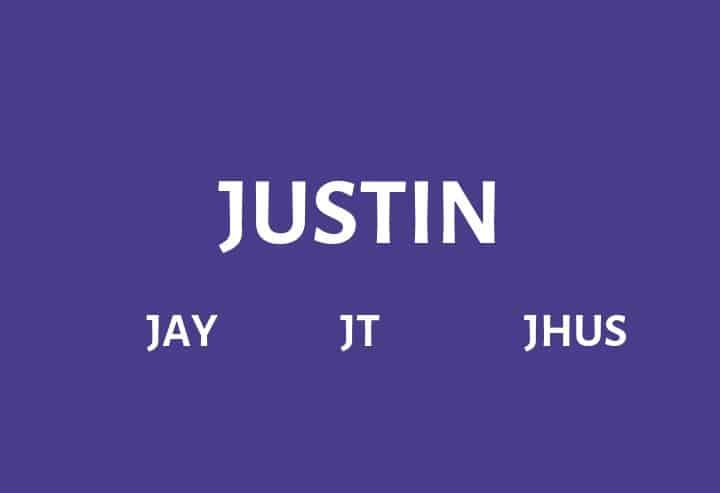Nicknames for Justin