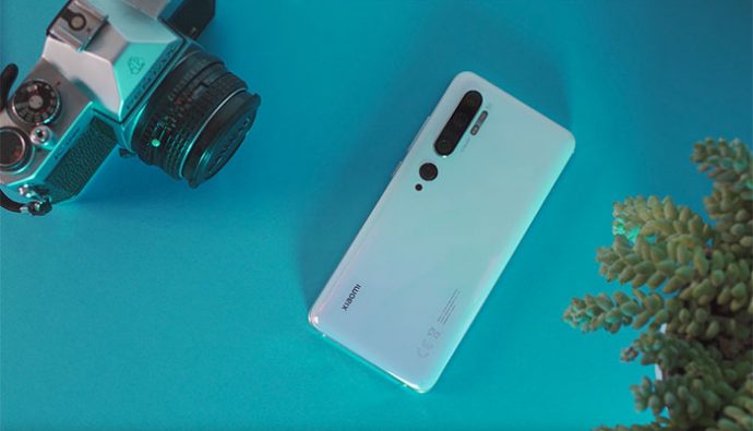 Le Xiaomi Mi Note 10 en version blanche