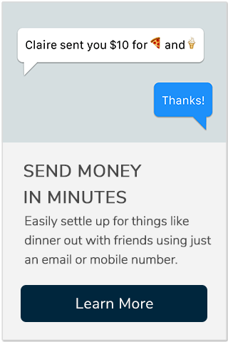 Send money in minutes