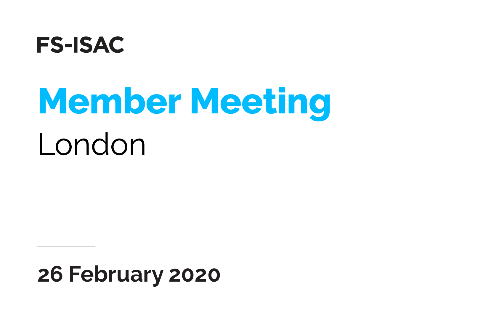 London Member Meeting