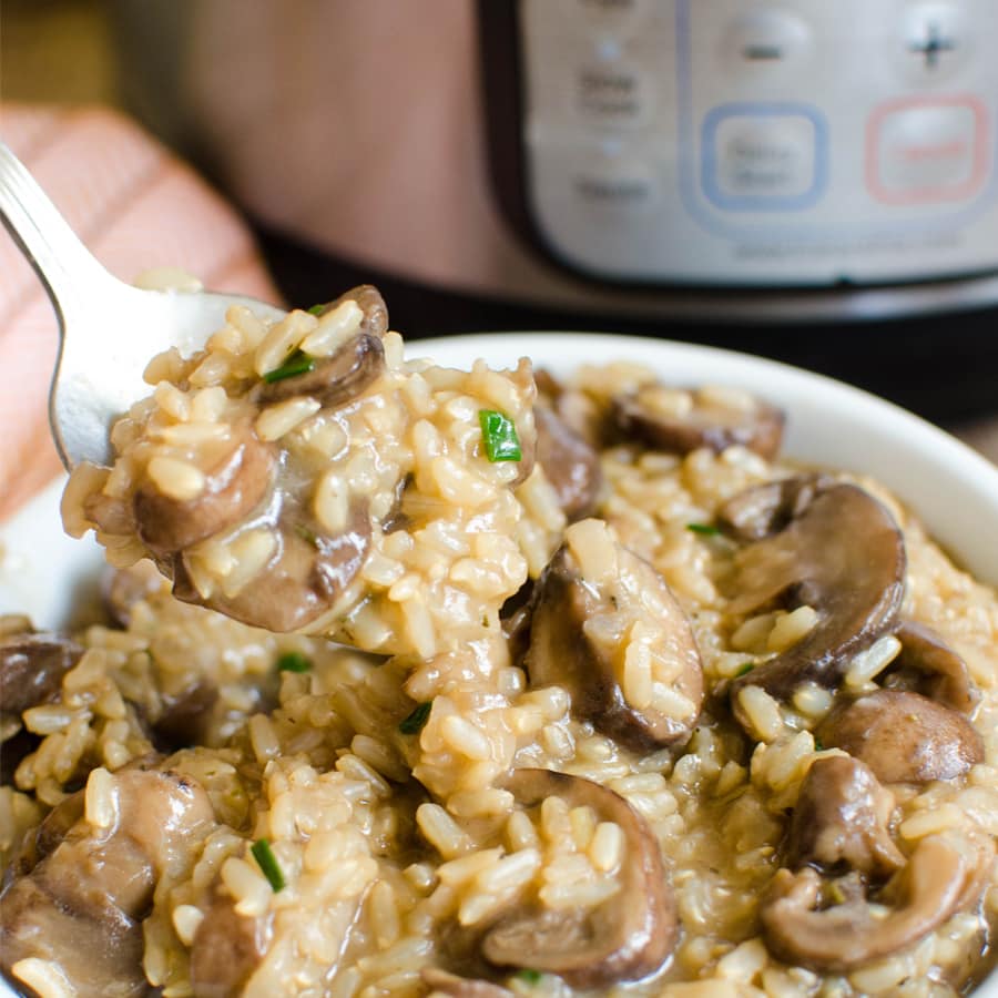 brown rice with mushrooms and instant pot