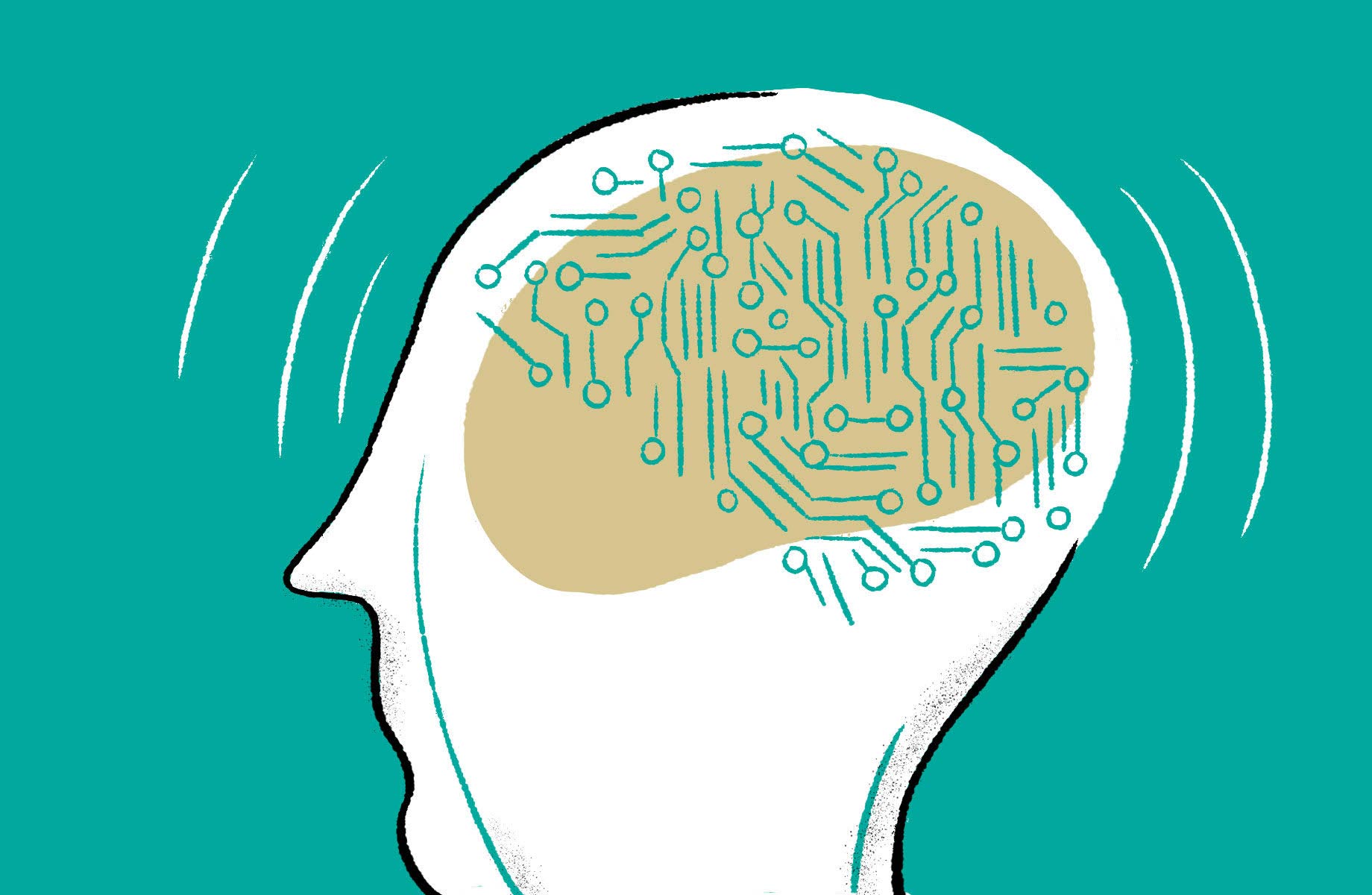 IT: electronic brain, human figure