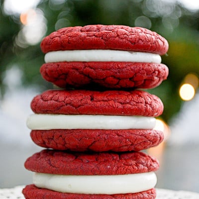 Red Velvet Cookies with Cream Cheese Frosting