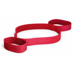 Die rote Dehnungsschlaufe mit 3 Teilbereichen von Liebscher & Bracht vor transparentem Hintergrund