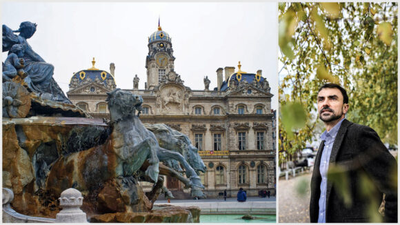 Gr&eacute;gory Doucet, candidat EELV &agrave; la mairie de Lyon &copy; Tim Douet / A.&nbsp;Merlet (montage LC)