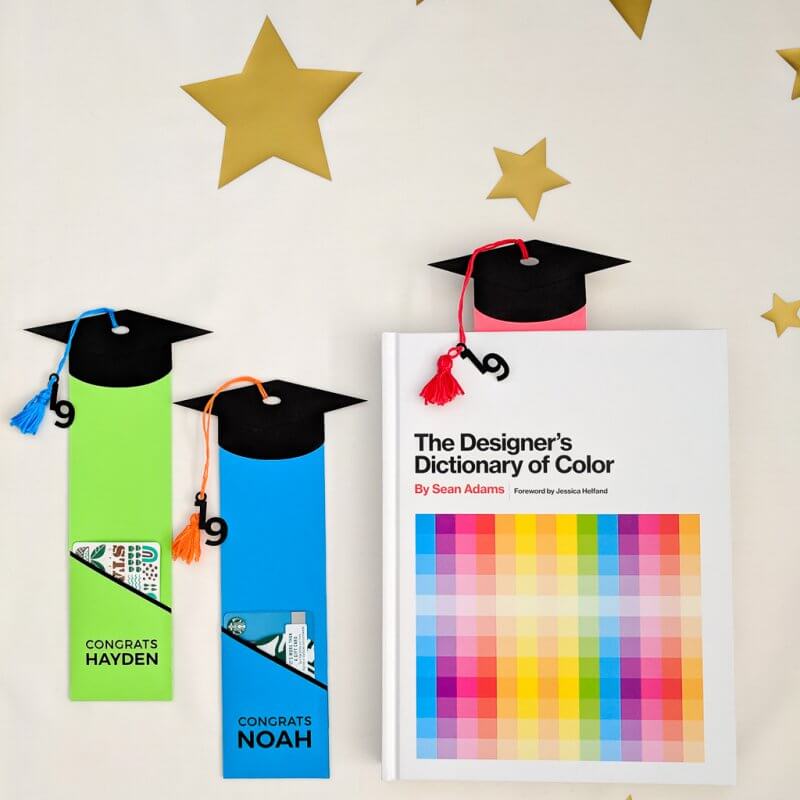 DIY graduation gift card holder template and graduation bookmark for textbooks
