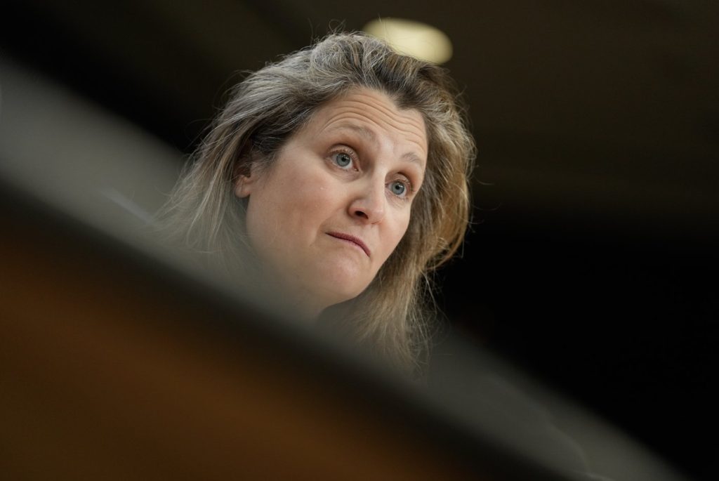 Freeland says committee finding...