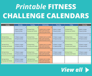 Printable Fitness Challenge Calendars