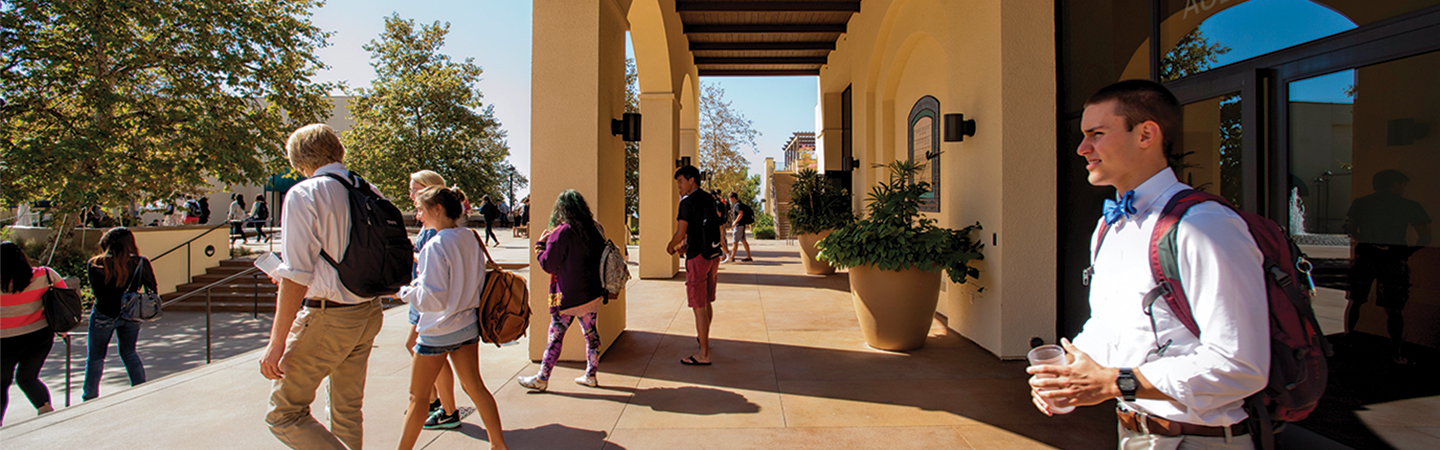 Seaver student on central campus