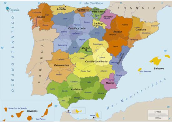 mapa de espa&ntilde;a