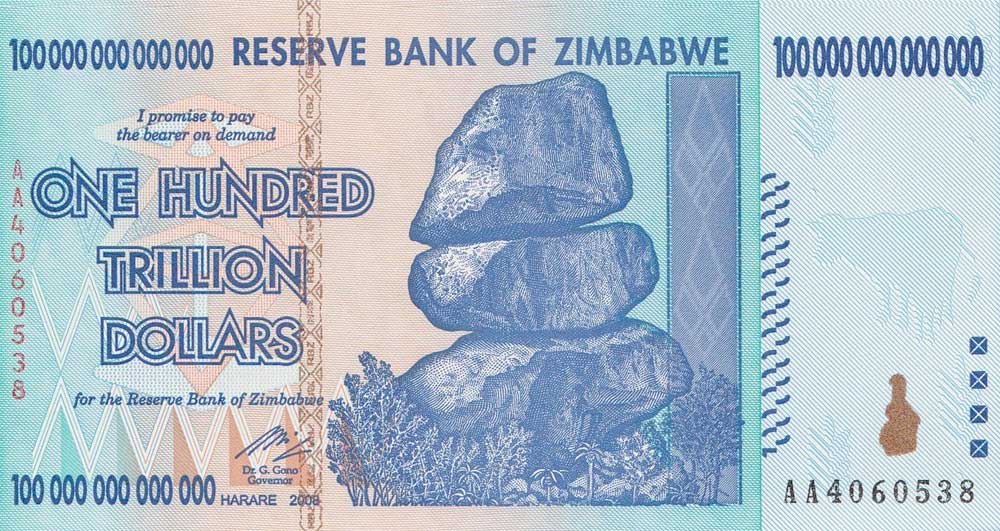 100 trillion dollar banknote