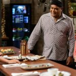 Melissa Leong tastes dishes as fellow The Chef's Line judges Mark Olive and Dan Hong watch