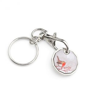 Bird illustration trolley keyring