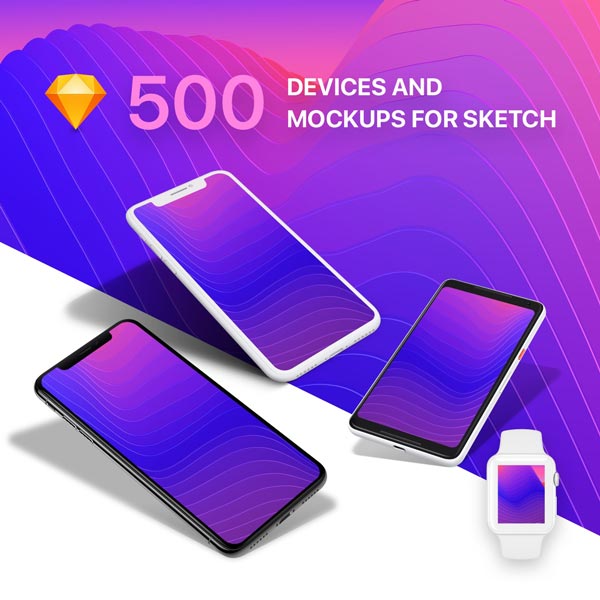 500 Devices and Mockups for Sketch