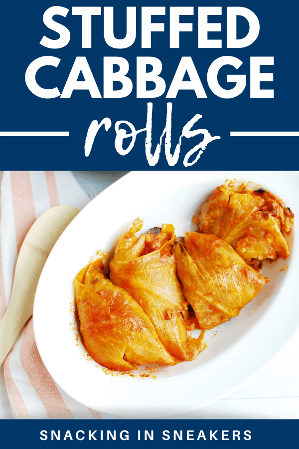 Hungarian stuffed cabbage rolls in a platter