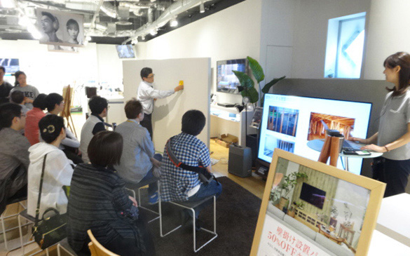 テレビの壁掛け設置　実演会