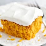 slice of cake on white plate