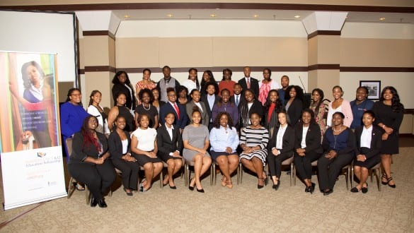 Large group shot of Walton Fellows conference attendees
