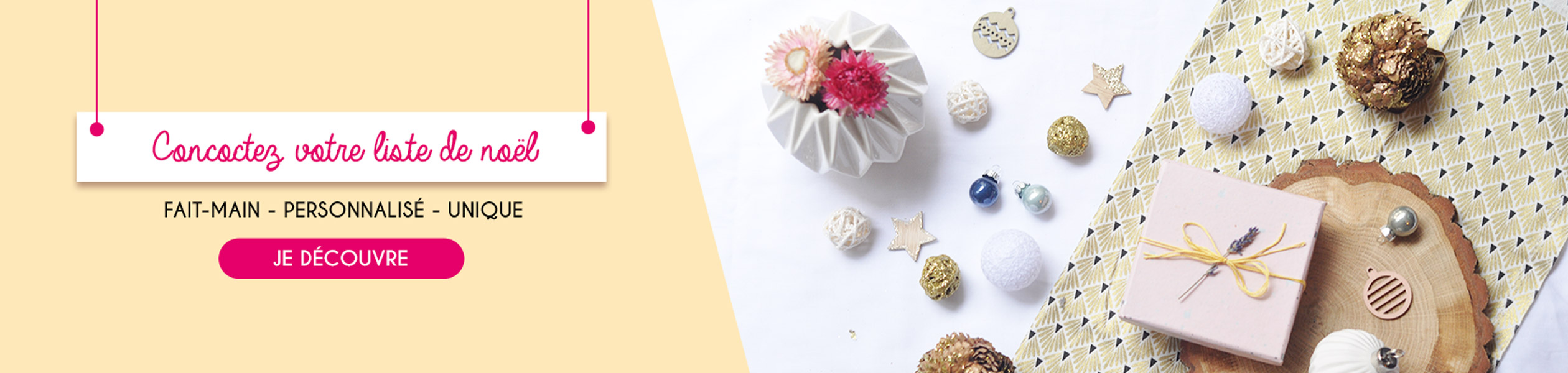 Bannière de Noël, liste idées cadeaux pour noël