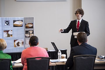 student giving a presentation