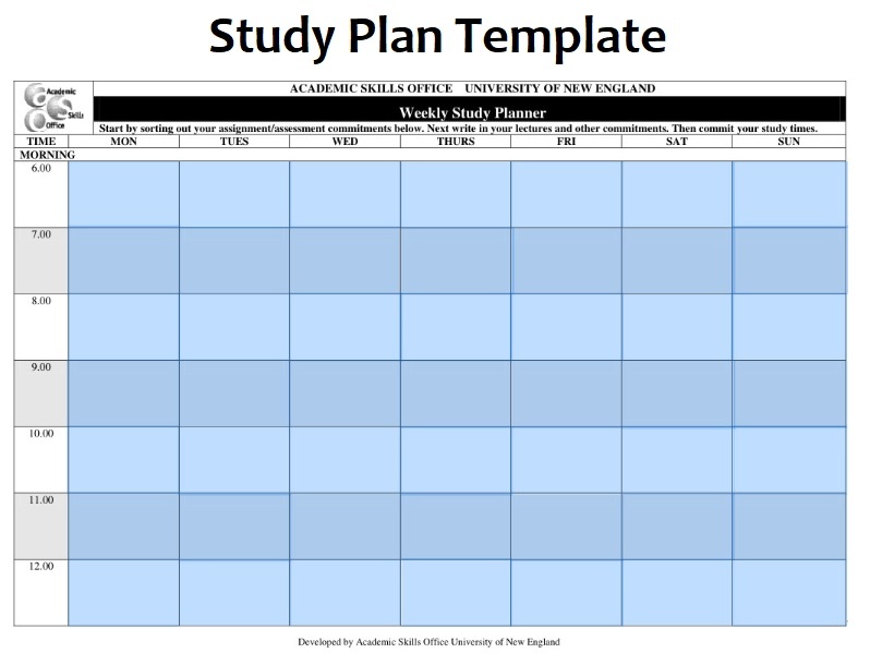 Study Plan Template