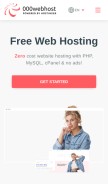 How 000webhost.com looks like on a mobile device such as an iPhone.